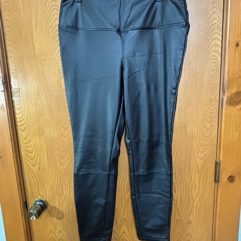 Black Faux Leather Pants Large NWOT